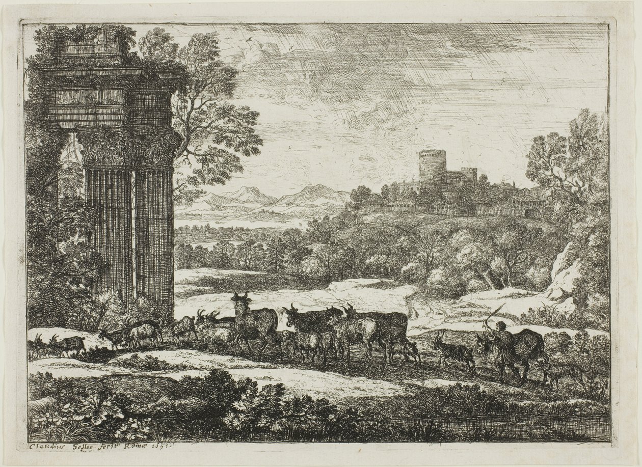 Fırtınalı Havada Geri Dönen Sürü by Claude Lorrain