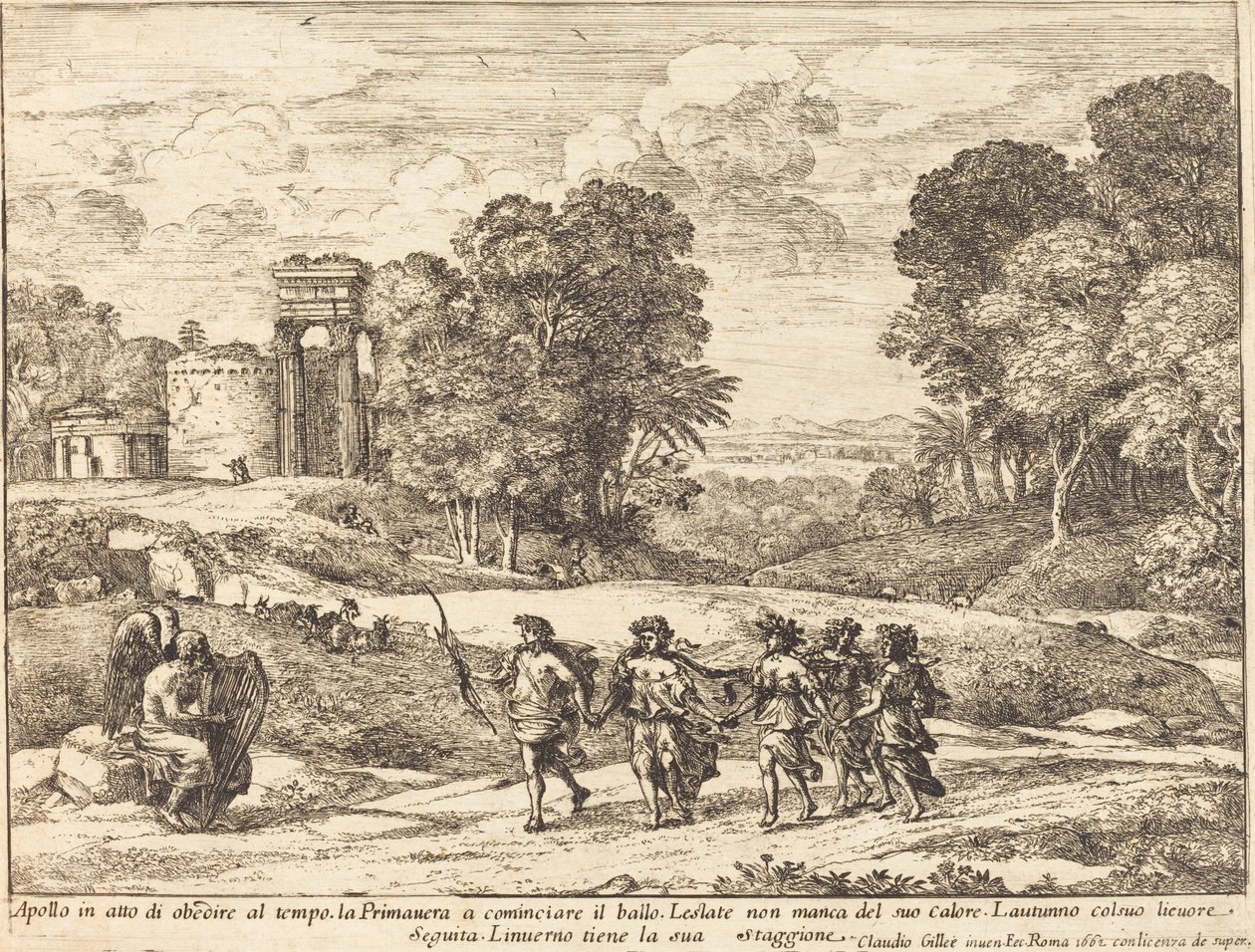 Zaman, Apollo ve Mevsimler by Claude Lorrain