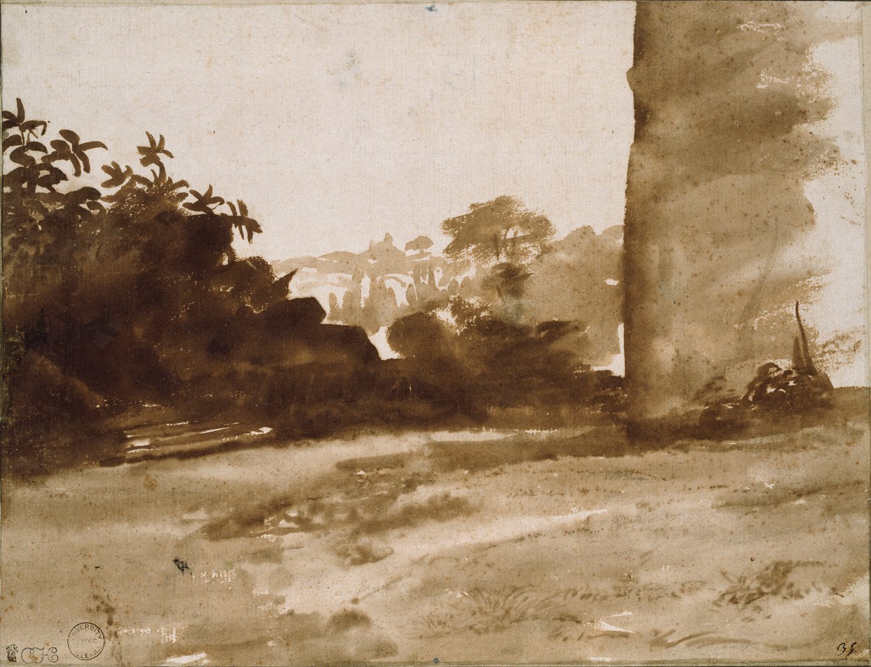 Sağda Duvarlı Çalılık Görünümü, c1640 by Claude Lorrain