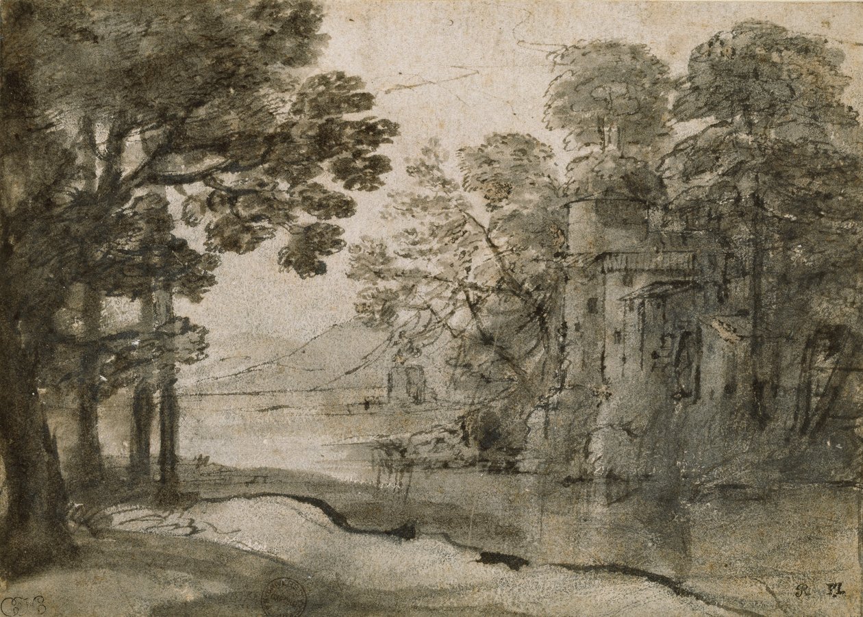 Ağaçlar Arasında Su Değirmeni, c1635-1638 by Claude Lorrain