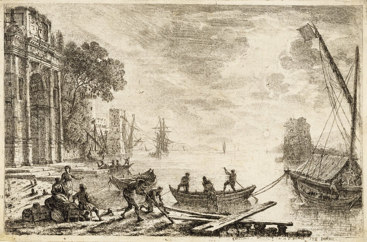 Güneşin Yükseldiği Liman Manzarası, 1634 by Claude Lorrain