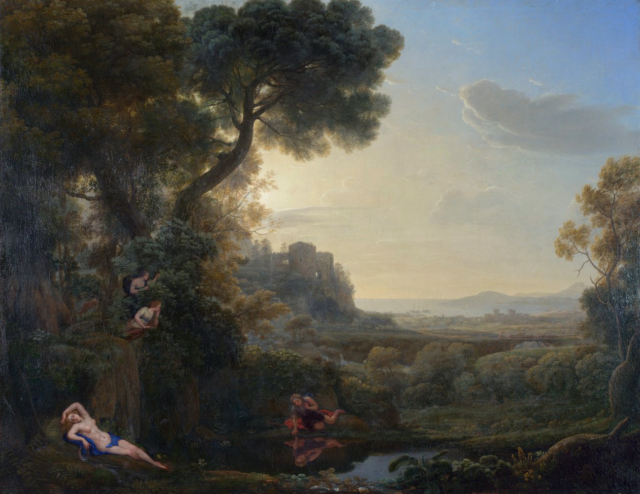 Narcissus ve Echo ile Manzara, 1644 by Claude Lorrain
