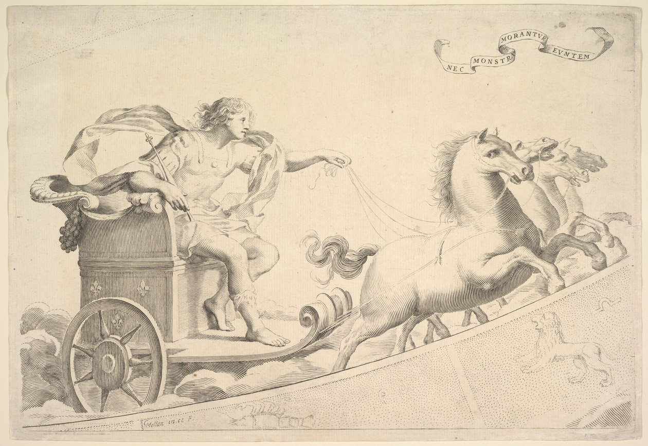 XIV.Louis Onuruna Alegori. by Claude Mellan
