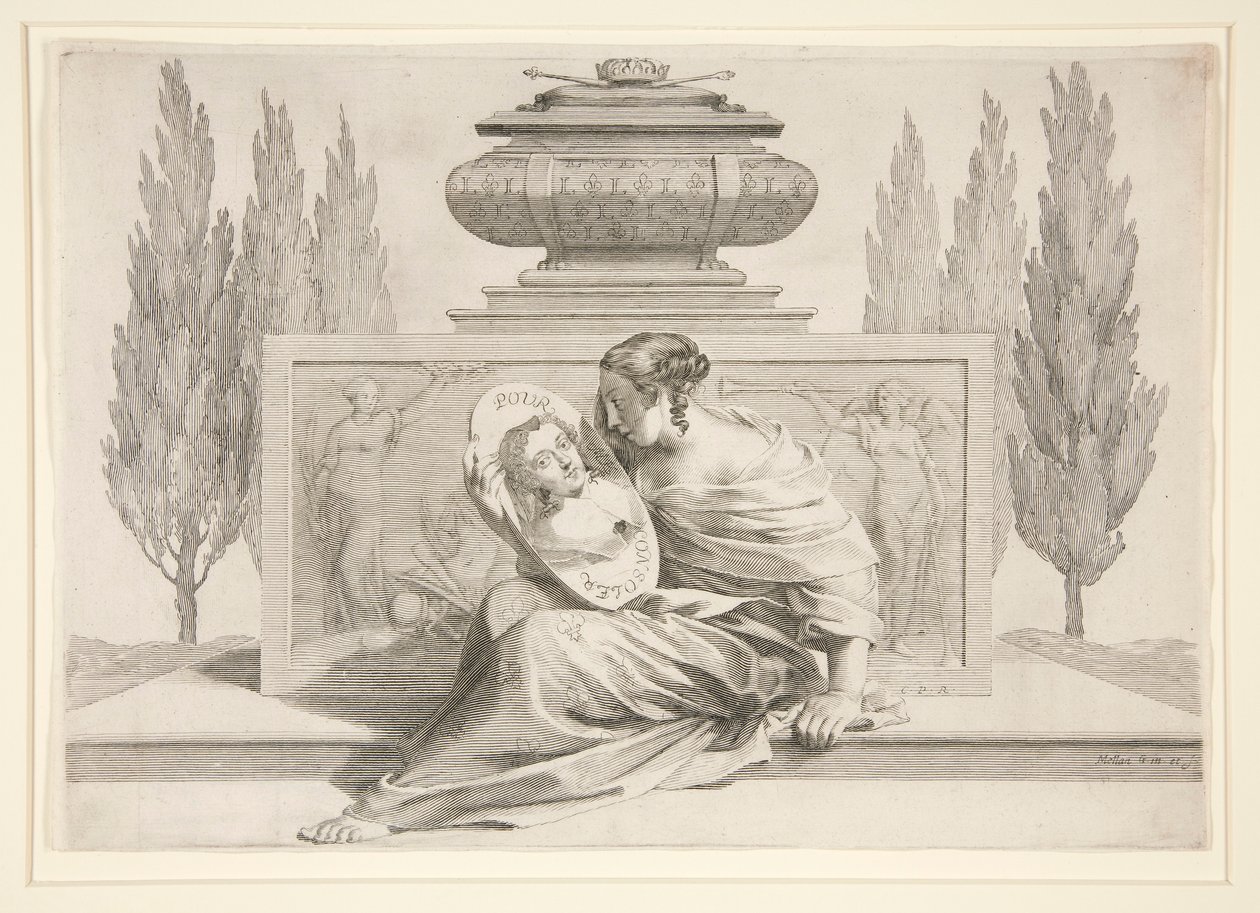 Kraliçenin Ölümü Alegorisi (Avusturya'lı Anne) by Claude Mellan