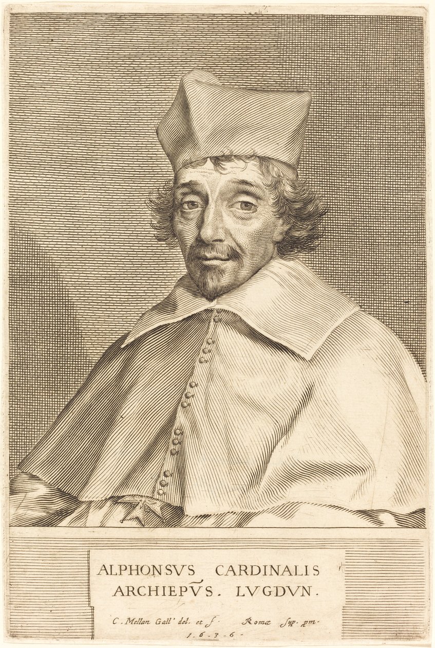 Alphonse du Plessis Richelieu, Lyon Kardinali by Claude Mellan