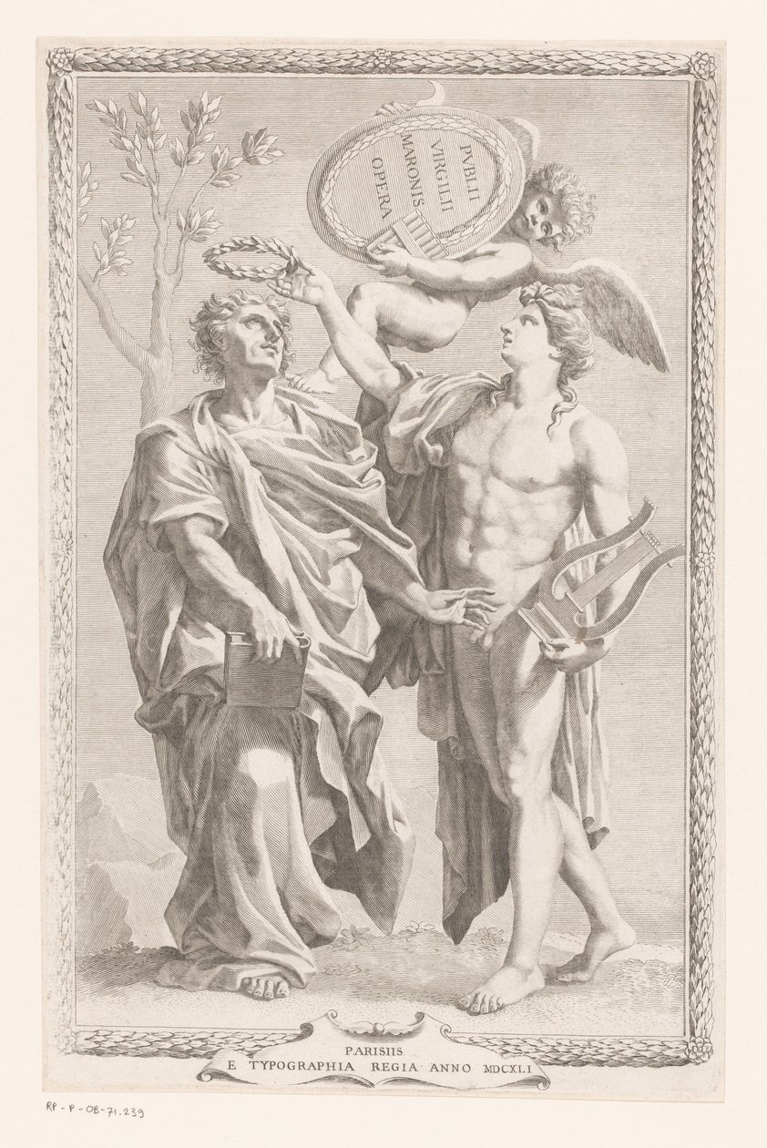 Apollo Kroont Publius Vergilius Maro Başlık sayfası: Publius Vergilius Maro, Publius Virgilii Maronis Opera, 1641 by Claude Mellan