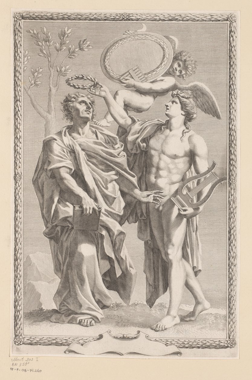 Apollo Kroont Publius Vergilius Maro Başlık sayfası: Publius Vergilius Maro, Publius Virgilii Maronis Opera, 1641 by Claude Mellan