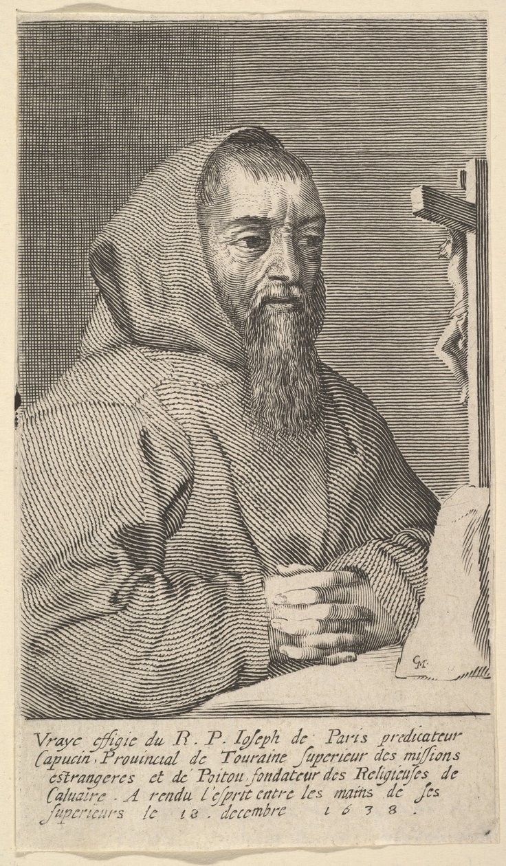 Peder Joseph olarak bilinen François Le Clerc Du Tremblay, 1638. by Claude Mellan