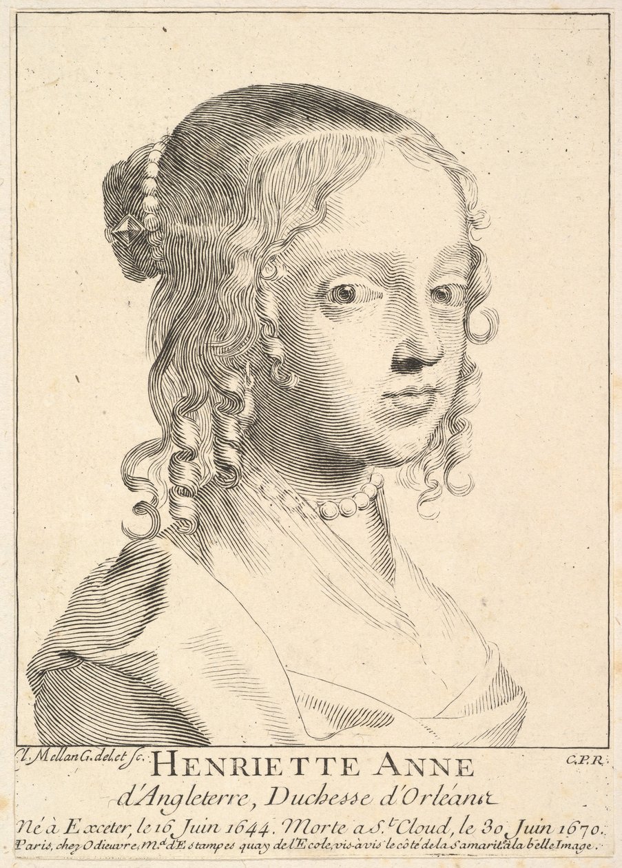 İngiltere Henriette-Anne, Orleans Düşesi. by Claude Mellan