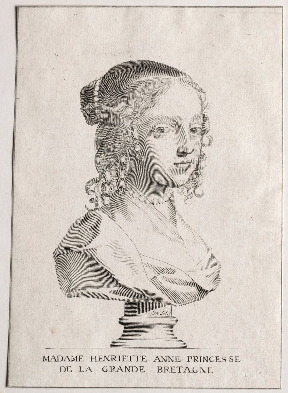 Henriette-Marie d'Angleterre, Orleans Düşesi by Claude Mellan