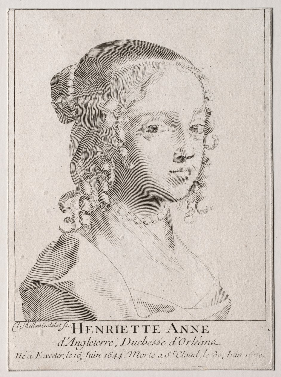 Henriette-Marie d'Angleterre, Orleans Düşesi by Claude Mellan