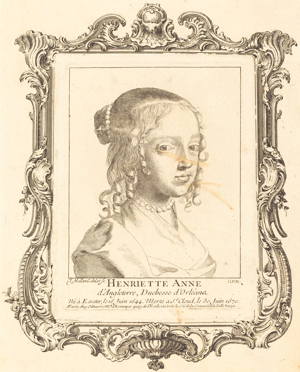 İngiltere Henriette Anne, Orleans Düşesi by Claude Mellan