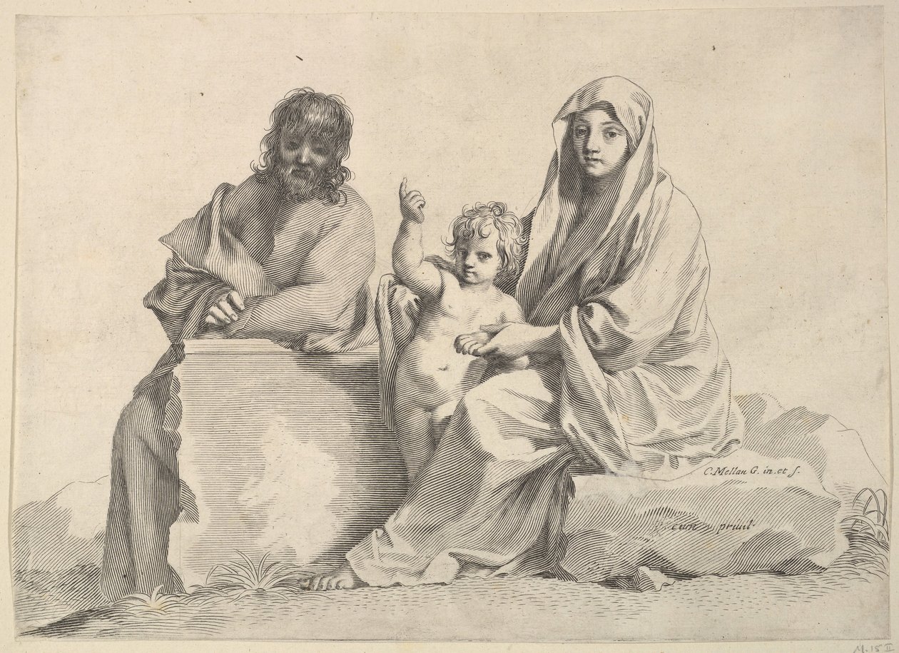 Kutsal Aile. by Claude Mellan