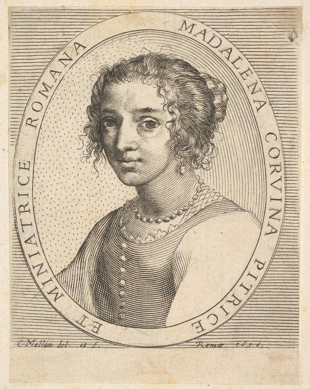 Maddalena Corvina, 1636. by Claude Mellan