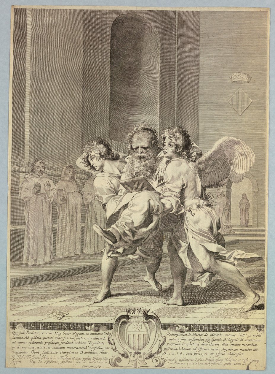 St. Peter Nolasque Melekler Tarafından Ofislere Taşındı by Claude Mellan