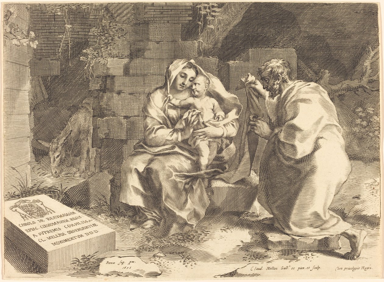 Kutsal Aile by Claude Mellan