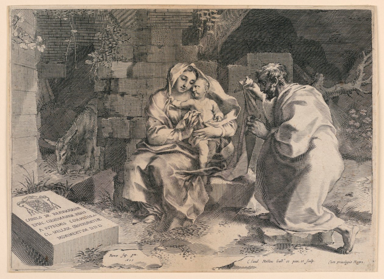 Kutsal Aile by Claude Mellan