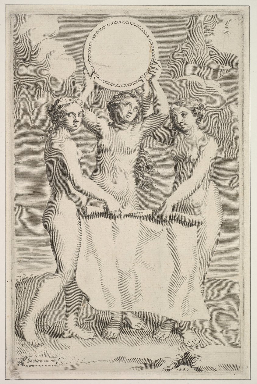 Üç Güzeller, 1659. by Claude Mellan