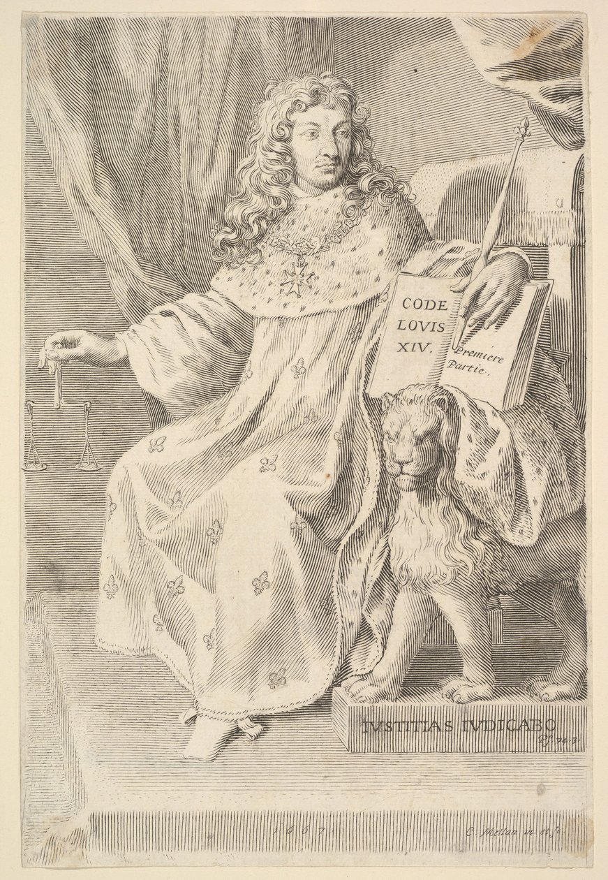 Başlık Sayfası: Le Code Louis XIV, 1667. by Claude Mellan