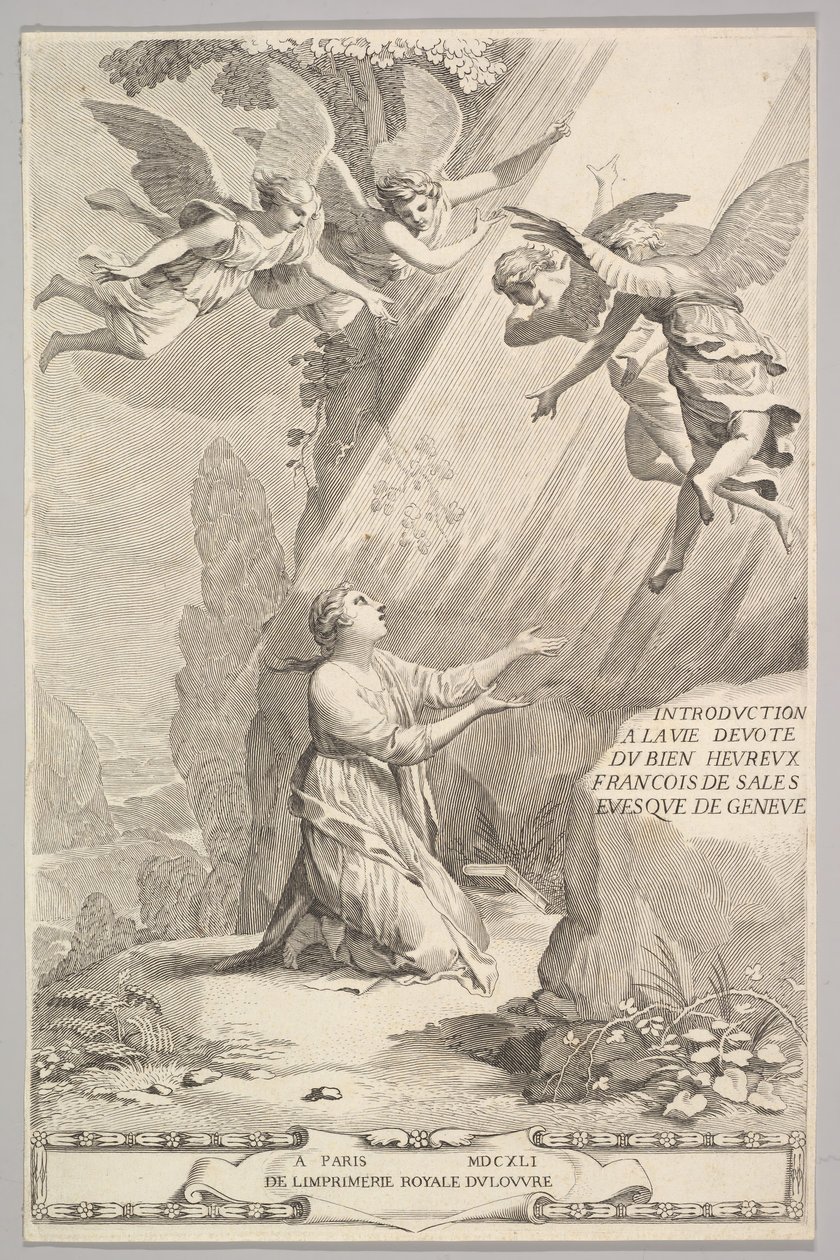 François de Sales için başlık sayfası, Dindar Hayata Giriş, 1641. by Claude Mellan