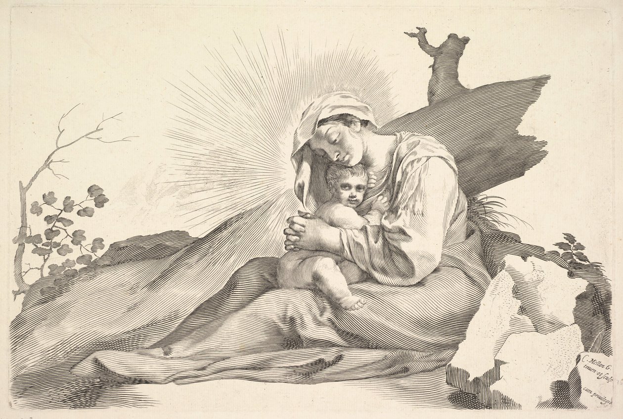Bakire ve Çocuk. by Claude Mellan