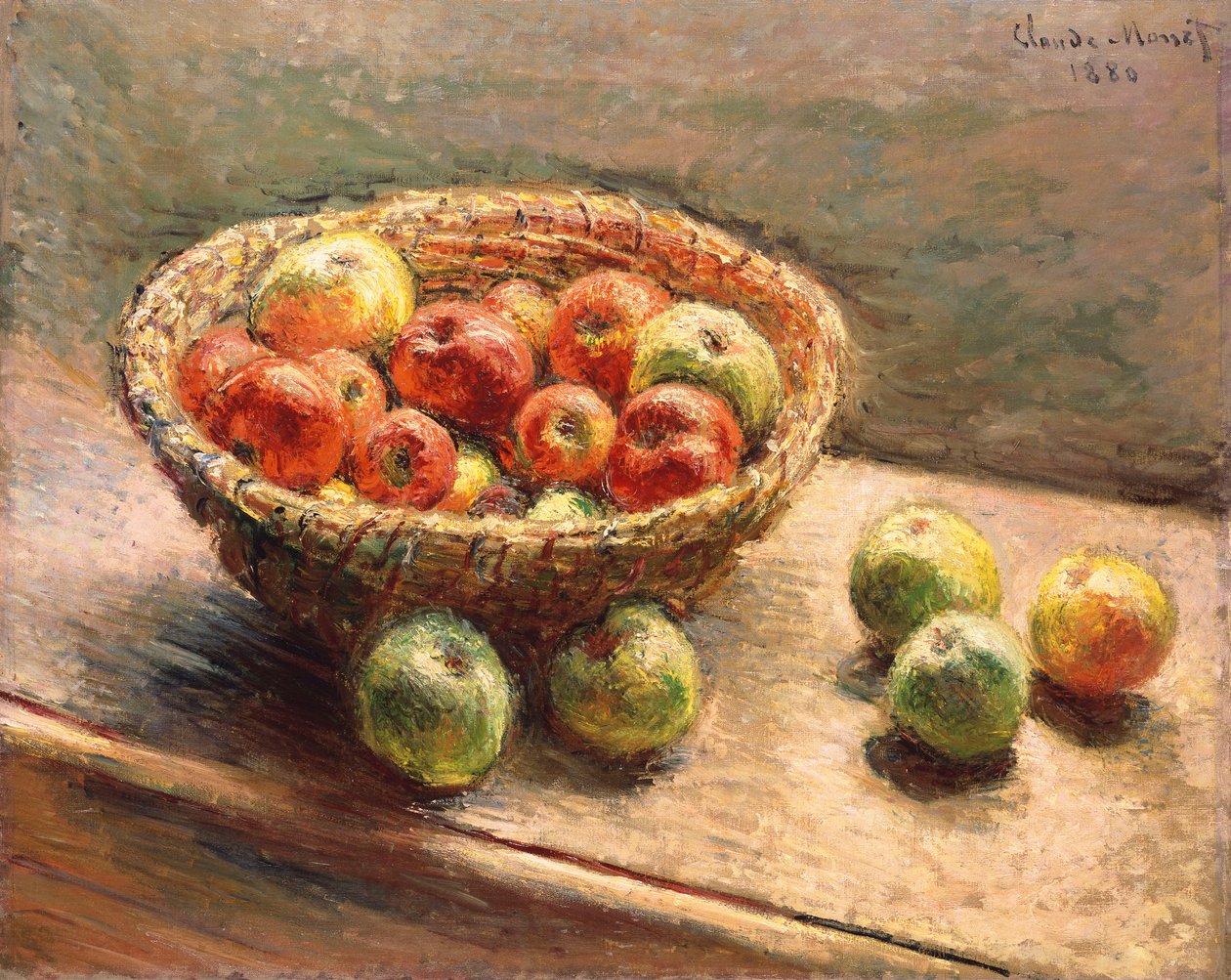 Bir Kase Elma; Elma Sepeti, 1880 by Claude Monet