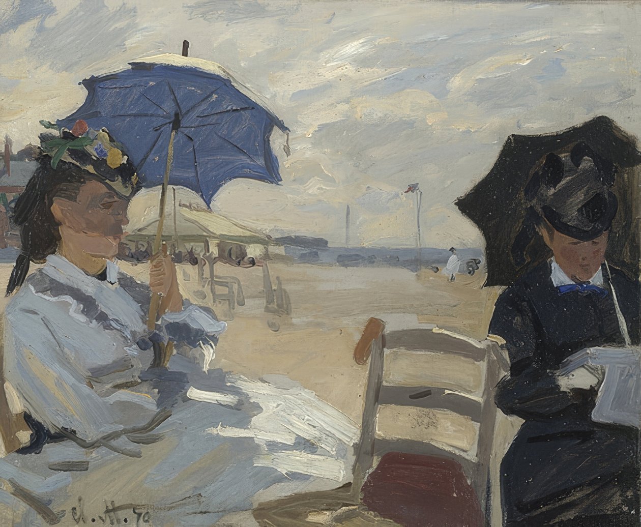 Trouville sahilinde. 1870 by Claude Monet