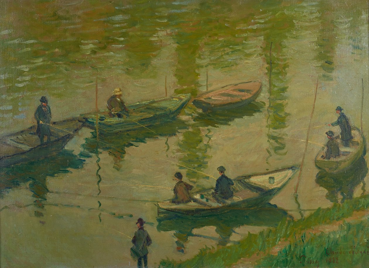 Poissy'de Seine Nehri üzerinde balıkçılar by Claude Monet
