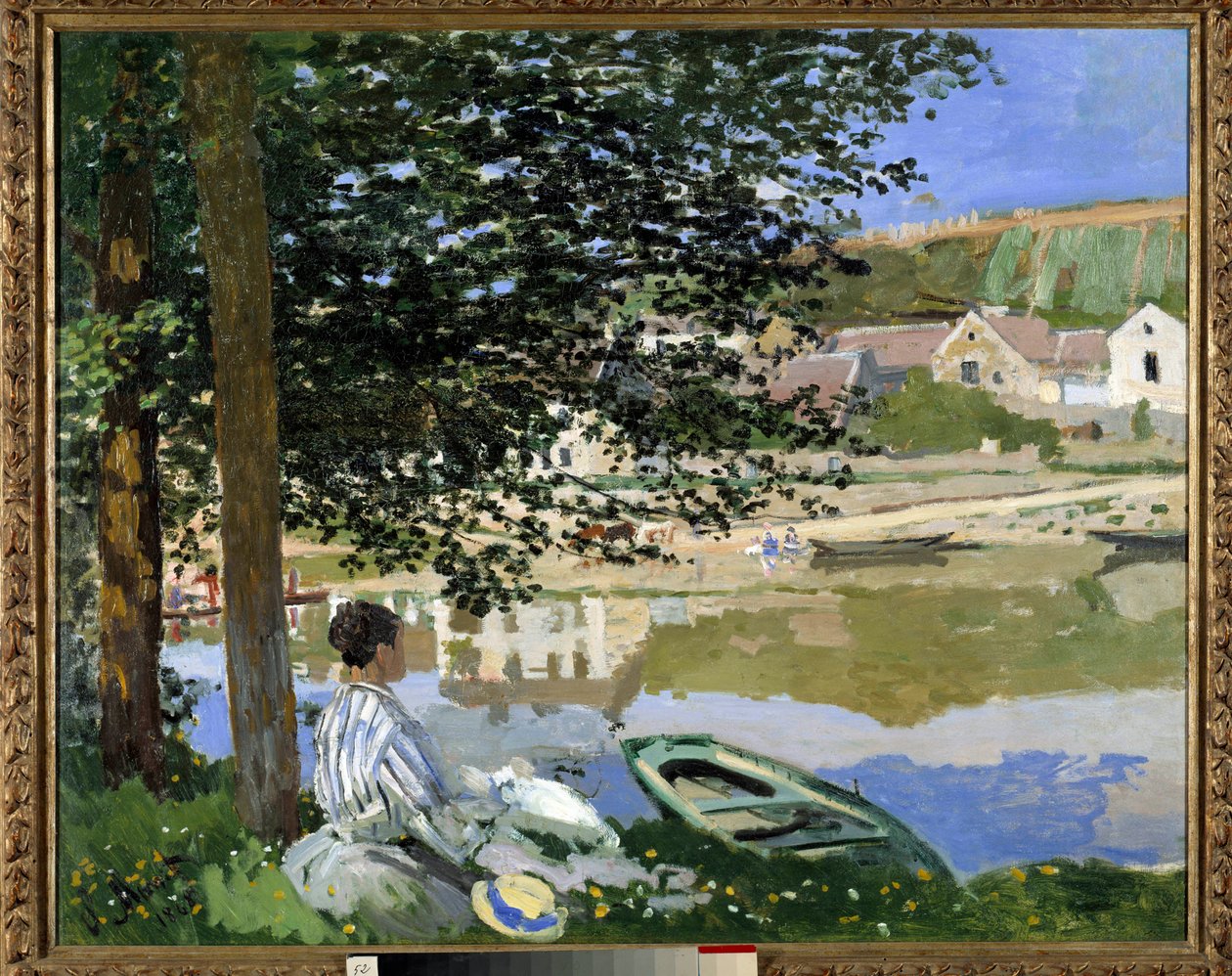 Bennecourt'ta suyun kenarında by Claude Monet