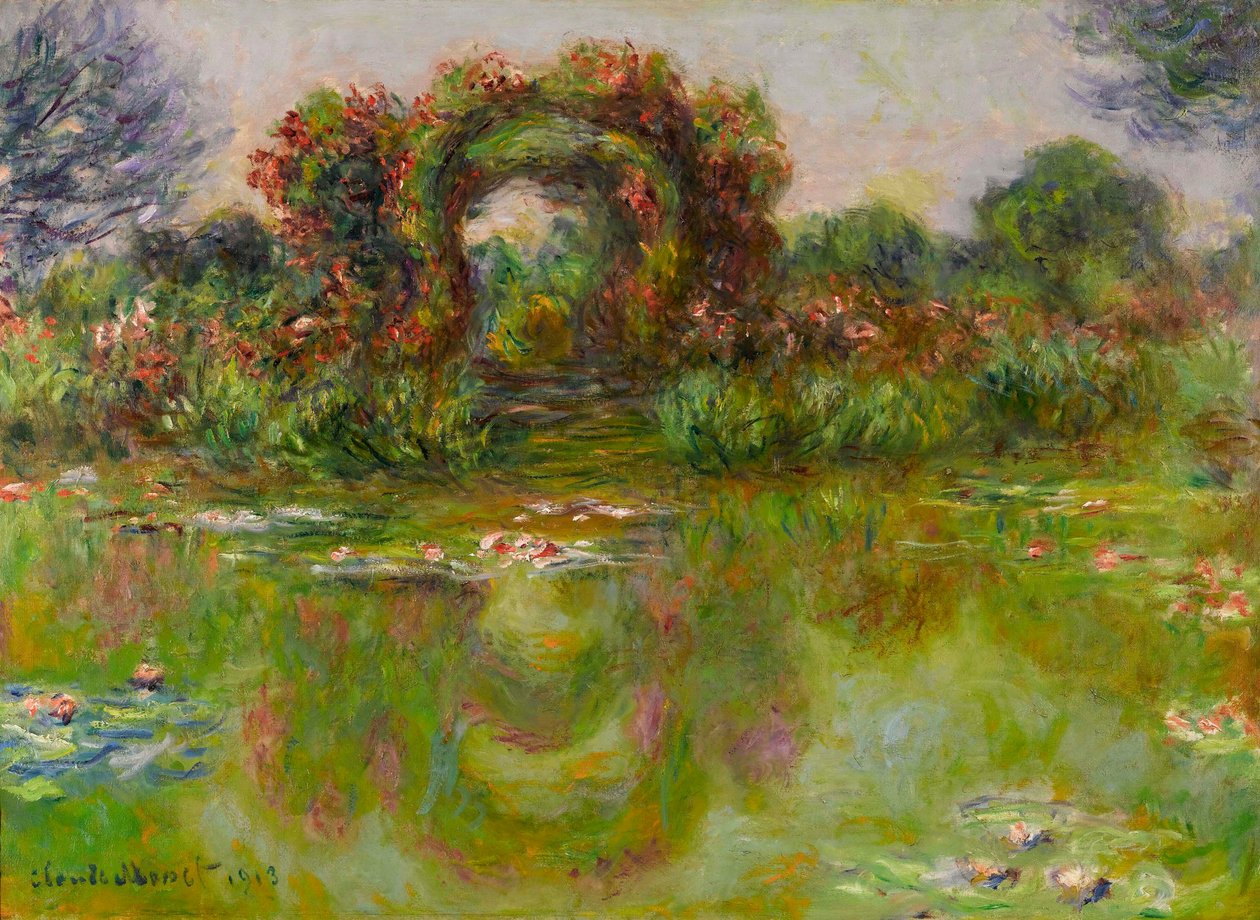 ""Nilüferler Göleti, Güller"" tablosu Claude Monet (1840-1926) by Claude Monet