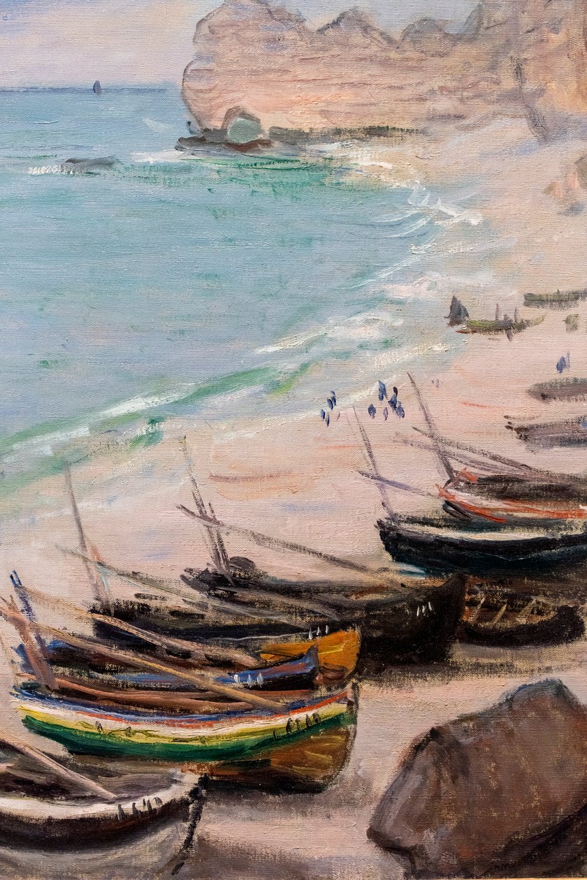 Etretat sahilindeki tekneler, detay by Claude Monet