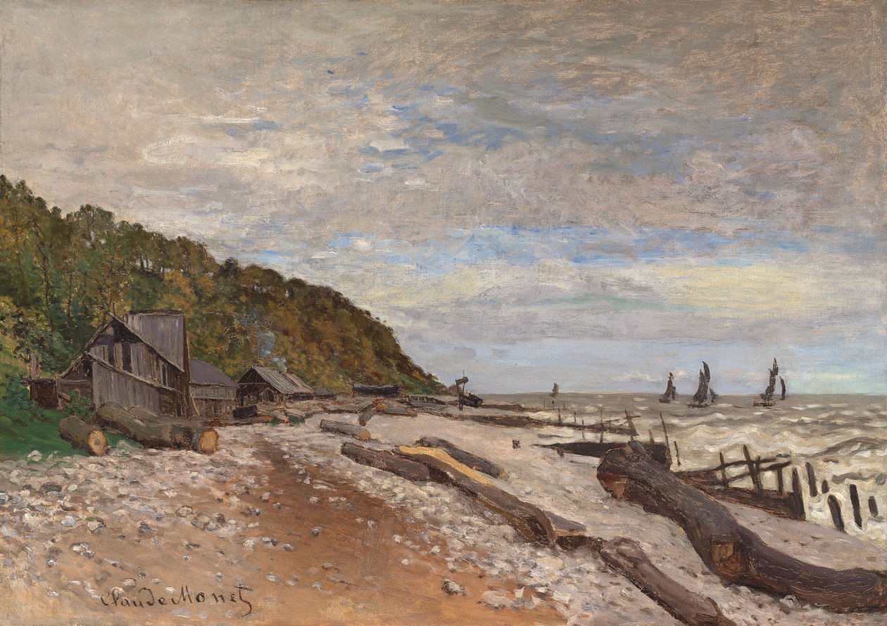 Honfleur Yakınındaki Tersane; Honfleur yakınlarındaki Küçük Tersane, 1864 by Claude Monet