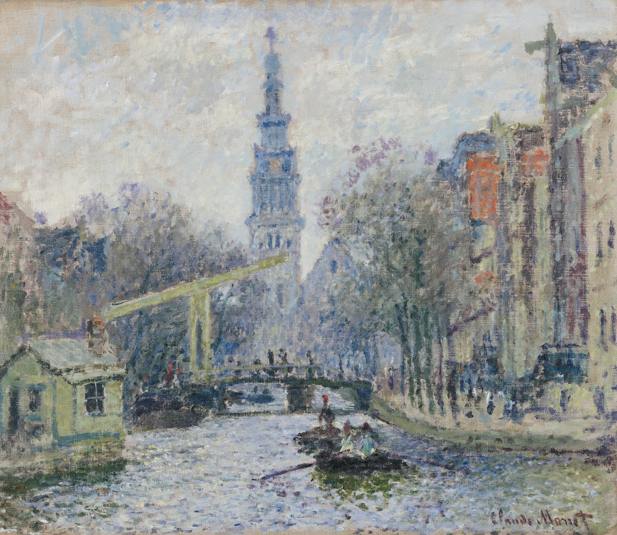 Kanal ve Amsterdam, 1874 by Claude Monet