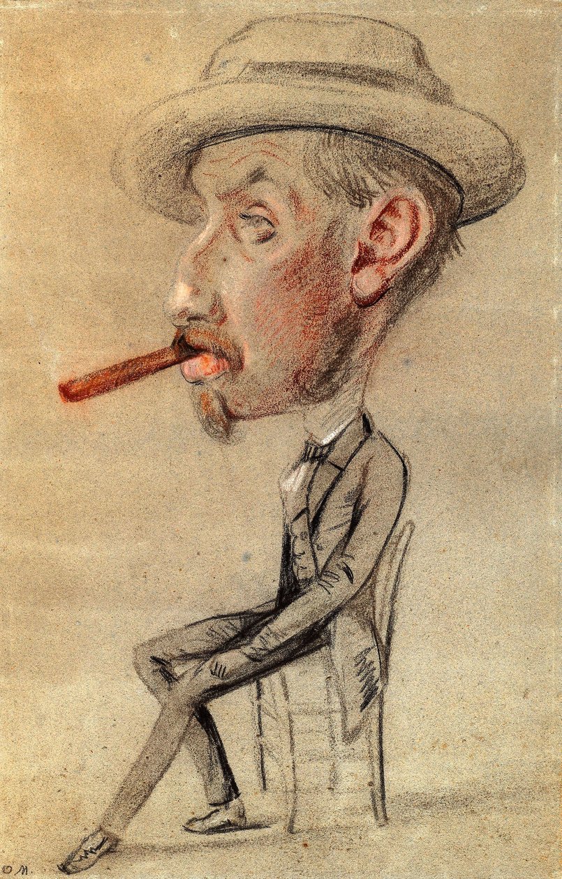 Büyük Purolu Bir Adamın Karikatürü by Claude Monet