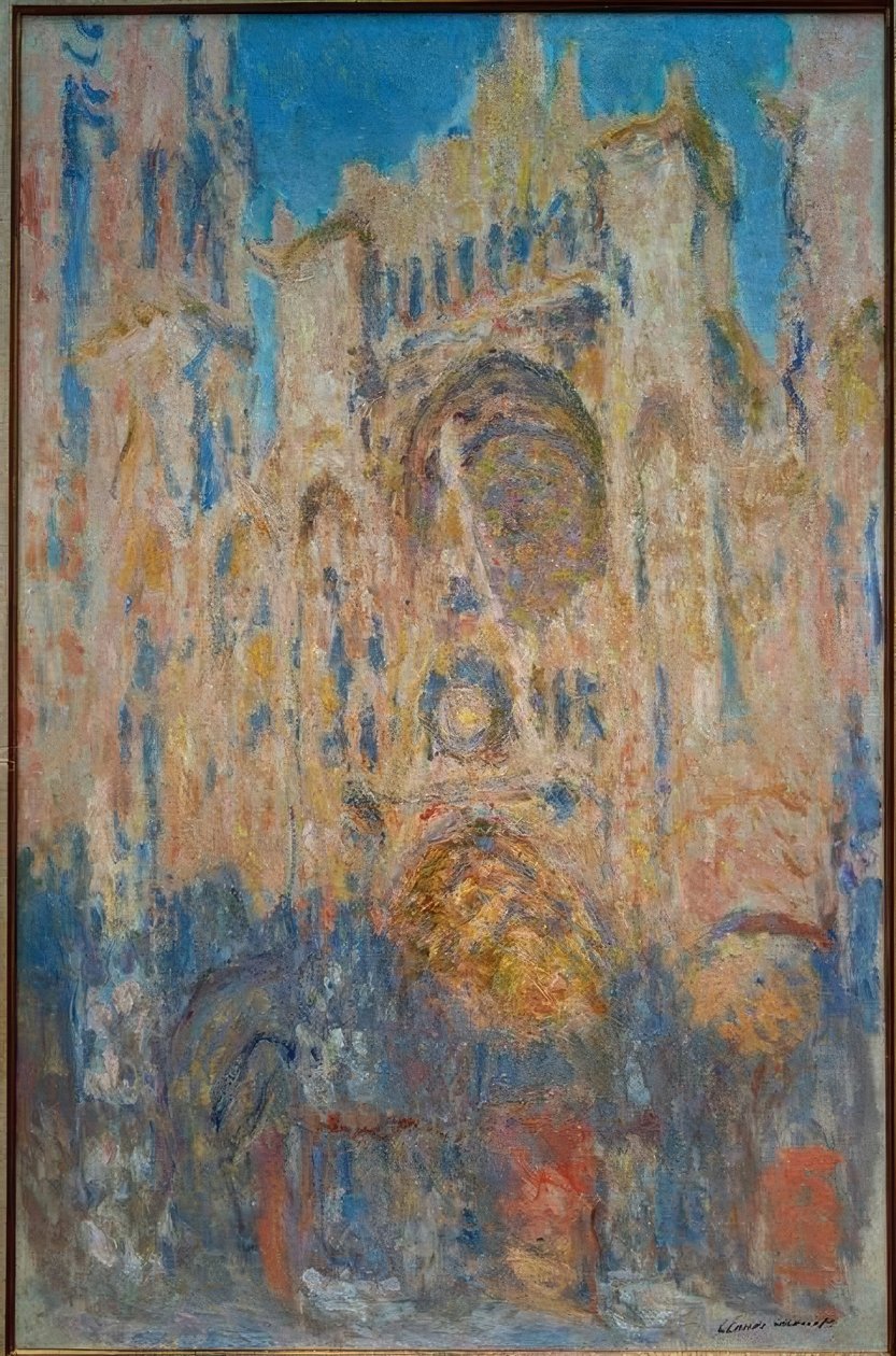 Rouen Katedrali. Güneş etkisi, günün sonu by Claude Monet