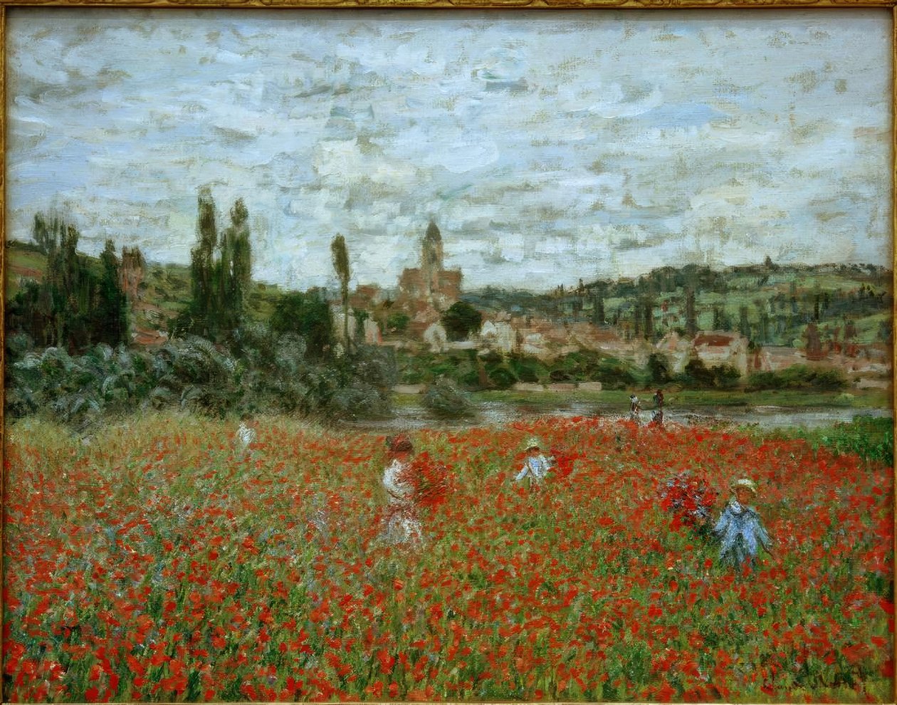 Vétheuil yakınlarındaki haşhaş tarlası by Claude Monet
