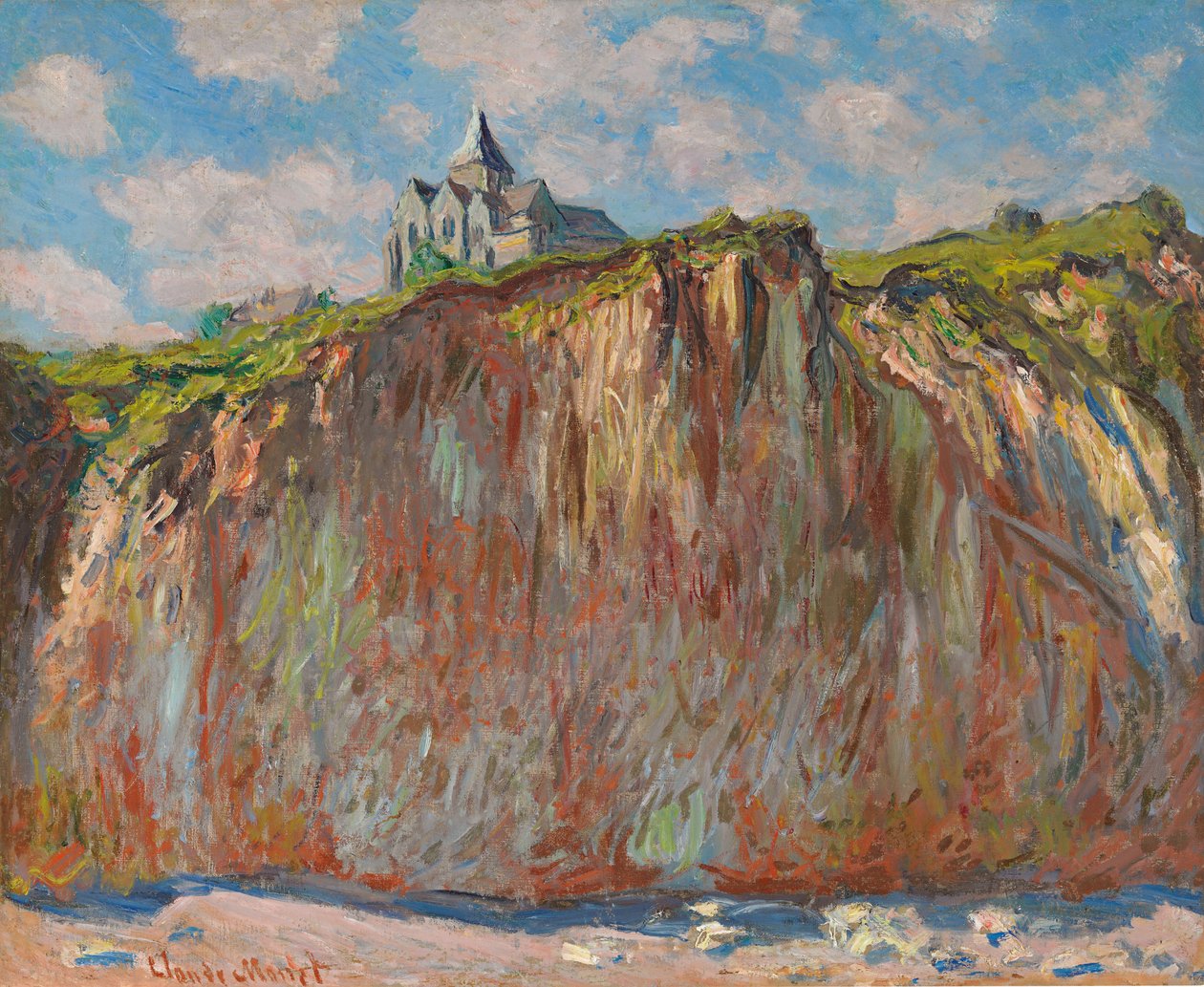 Varengeville Kilisesi, Sabah Etkisi; Varengeville Kilisesi, sabah etkisi, 1882 by Claude Monet