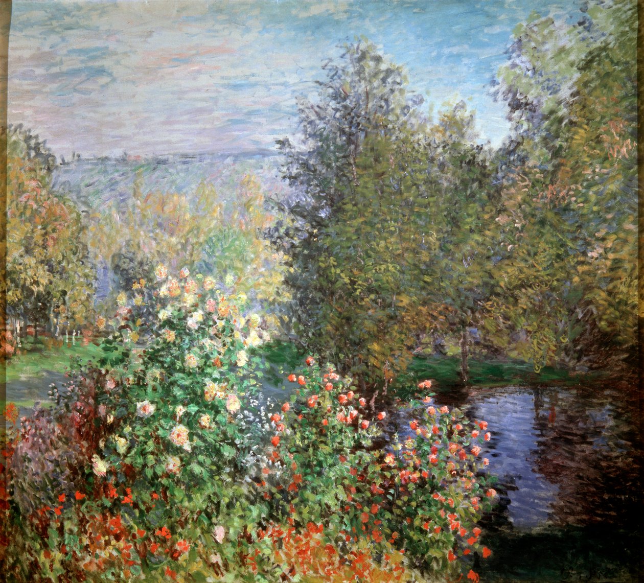 Montgeron'daki Bahçenin Köşesi, c1876. by Claude Monet