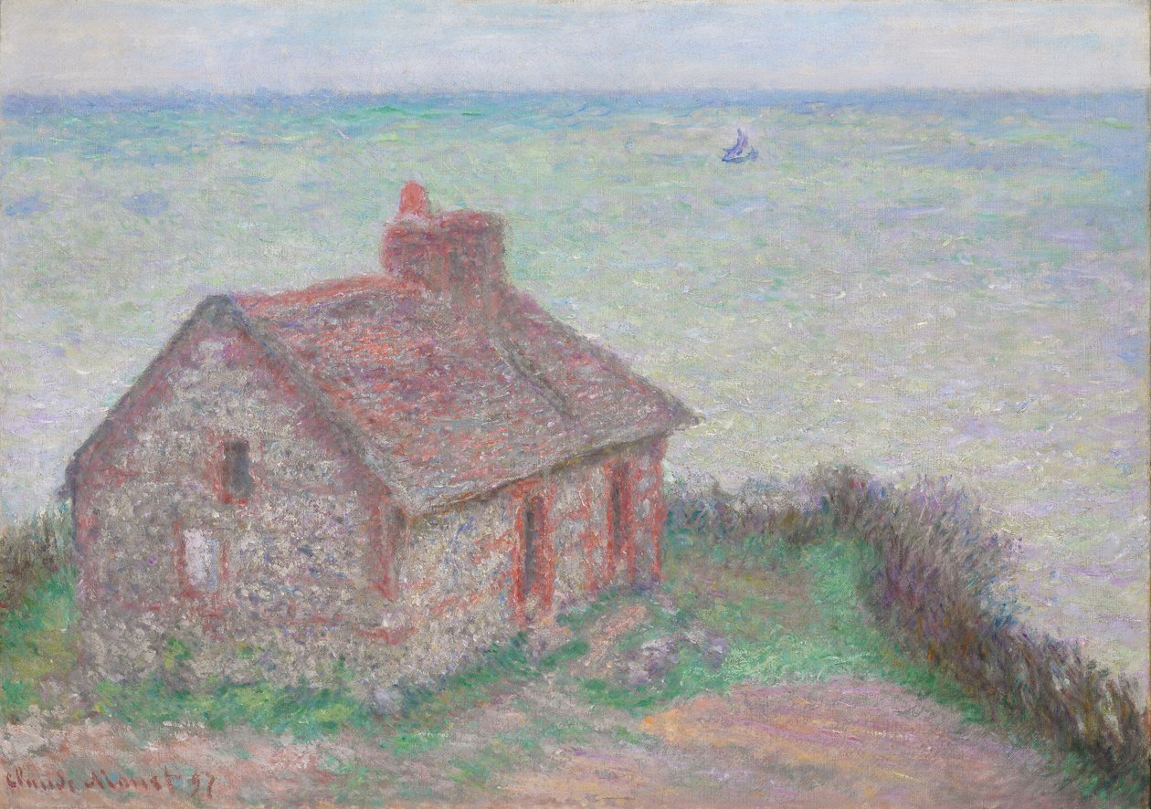 Gümrük Binası, Gül Etkisi; Gümrük Binası, pembe efekt, 1897 by Claude Monet