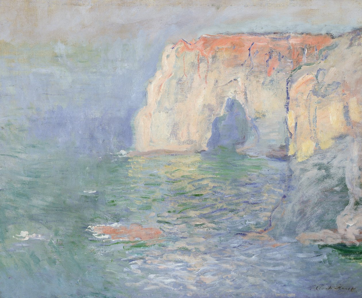 Etretat: La Manneporte, su üzerine yansımalar by Claude Monet