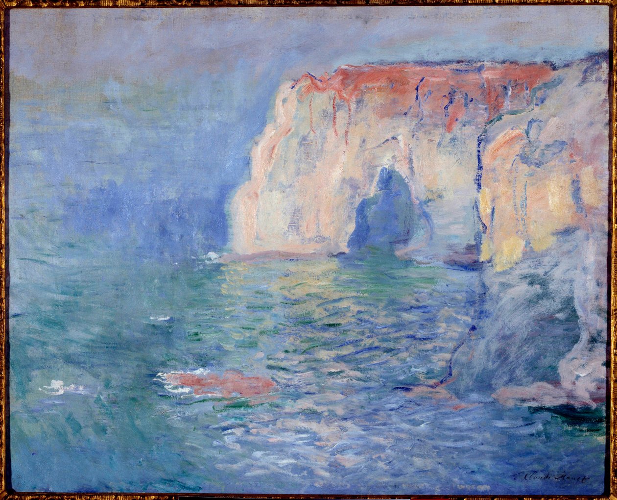 Etretat, manneport, su üzerine yansımalar Tablo Claude Monet (1840-1926) 1885 Güneş. 0.65x0.81 m Paris, Orsay Müzesi by Claude Monet