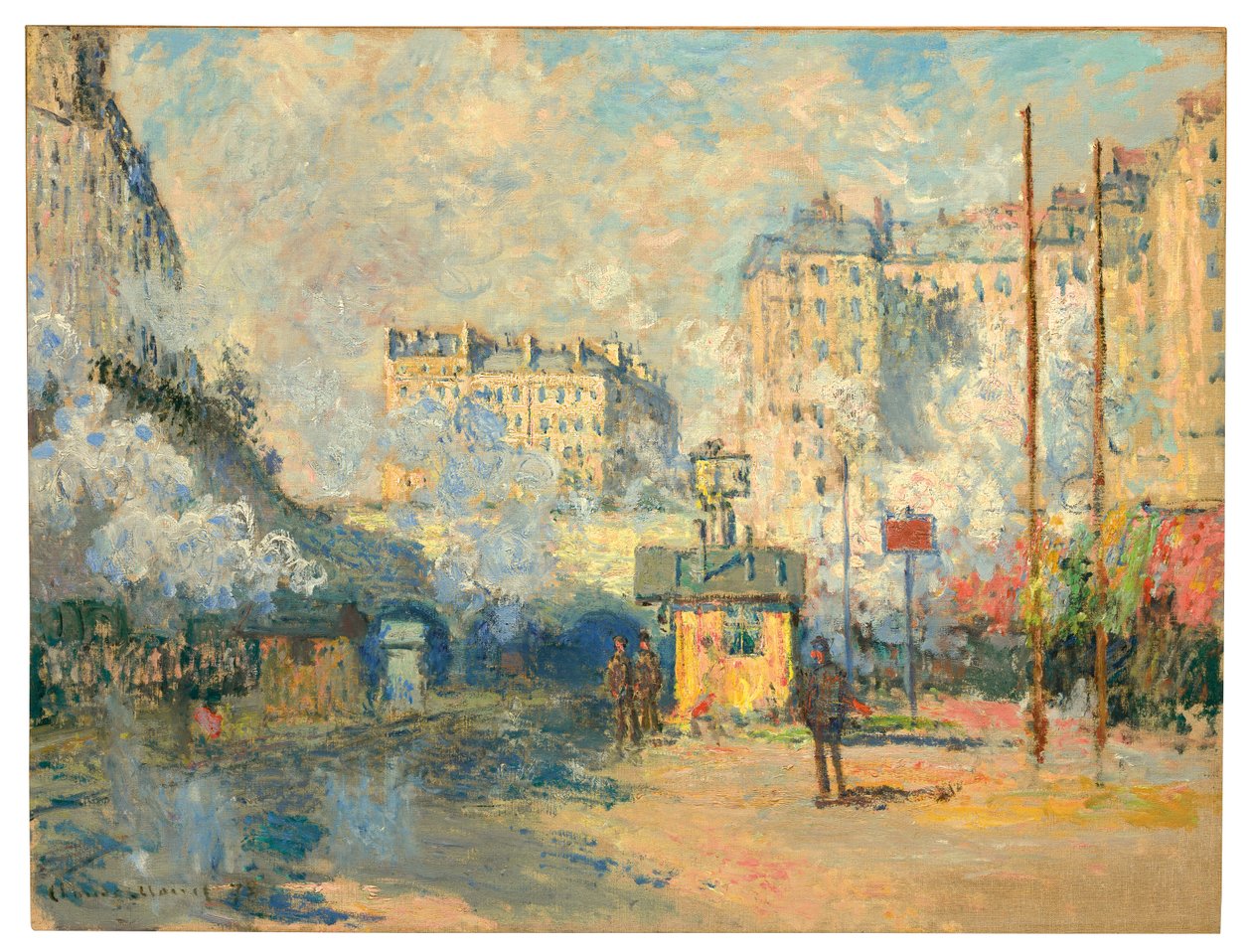 Saint-Lazare istasyonunun dışı, güneş ışığı etkisi, 1877 by Claude Monet