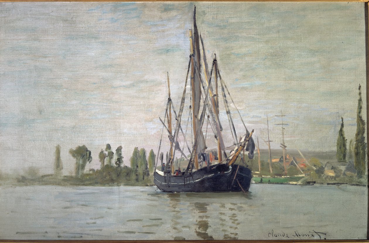 Fransız kovalamacası demir atmış (Rouen yakınlarında) - tuval üzerine yağlı boya by Claude Monet