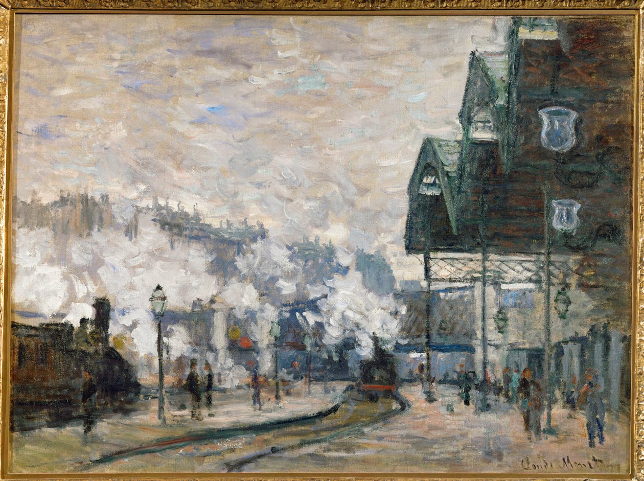 Gare St. Lazare, batı rıhtımı (tuval üzerine yağlıboya) by Claude Monet