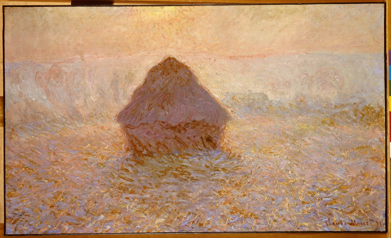 Saman Yığınları, Sisteki Güneş by Claude Monet