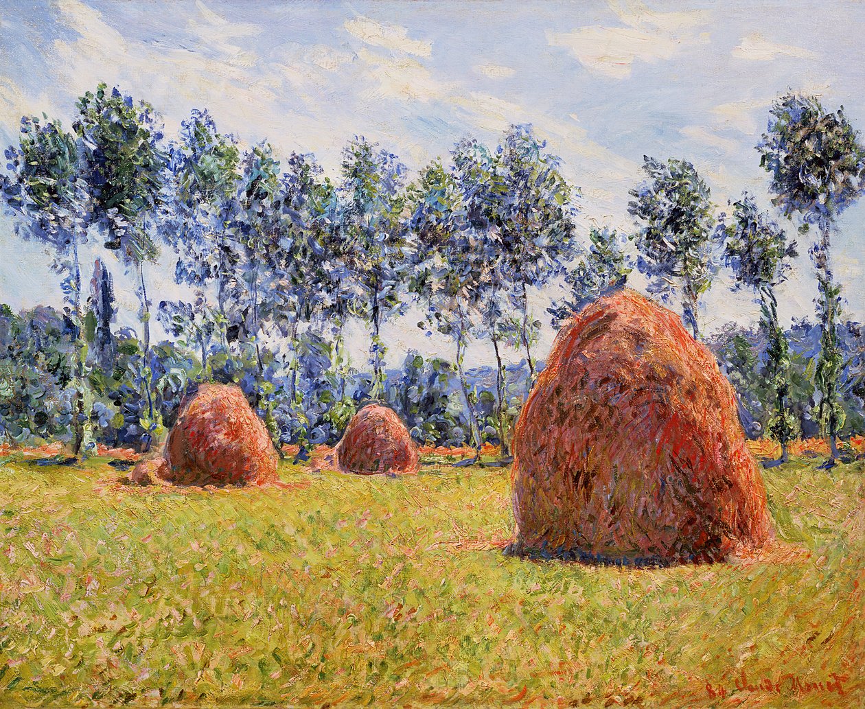 Haystacks at Giverny, 1884  by Claude Monet