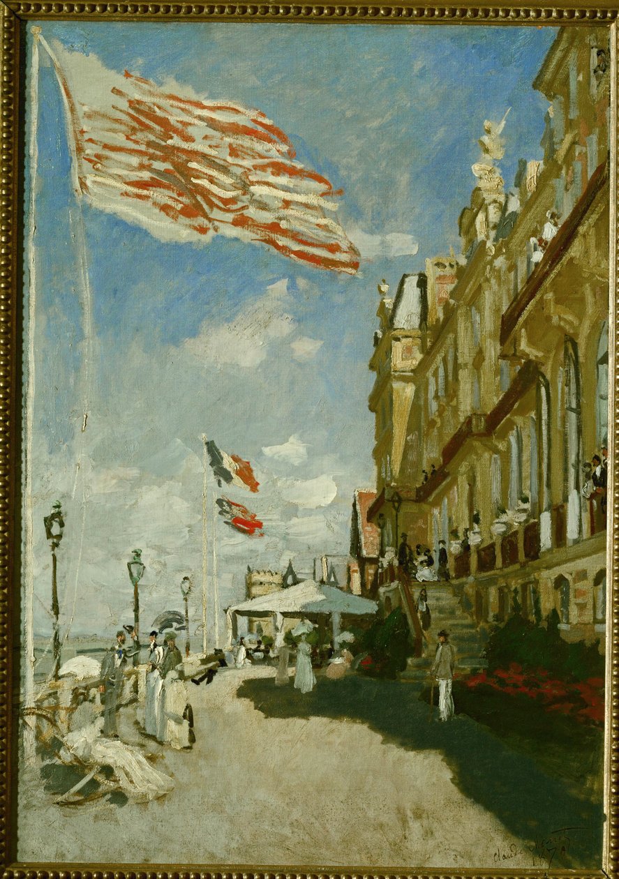 Hotel des Roches Noires (tuval üzerine yağlıboya) by Claude Monet