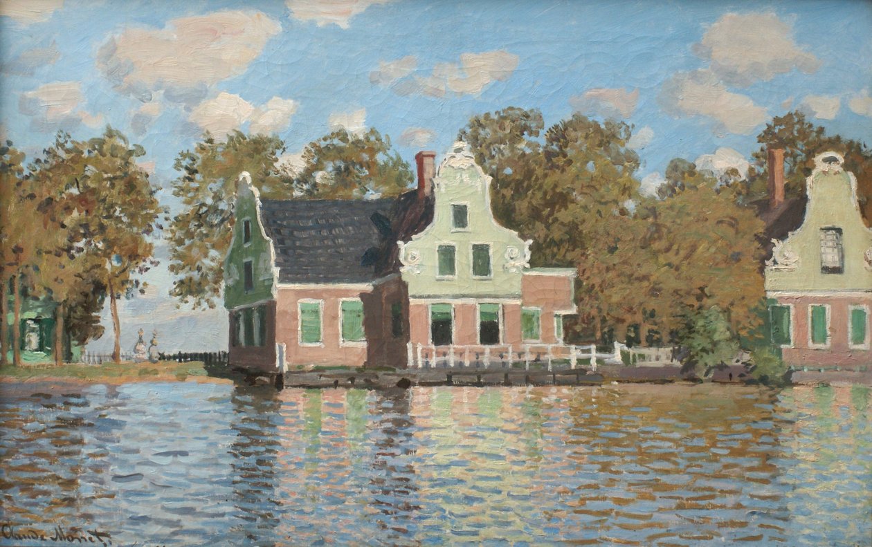 Zaan Nehri kıyısındaki evler, 1871-1872 by Claude Monet