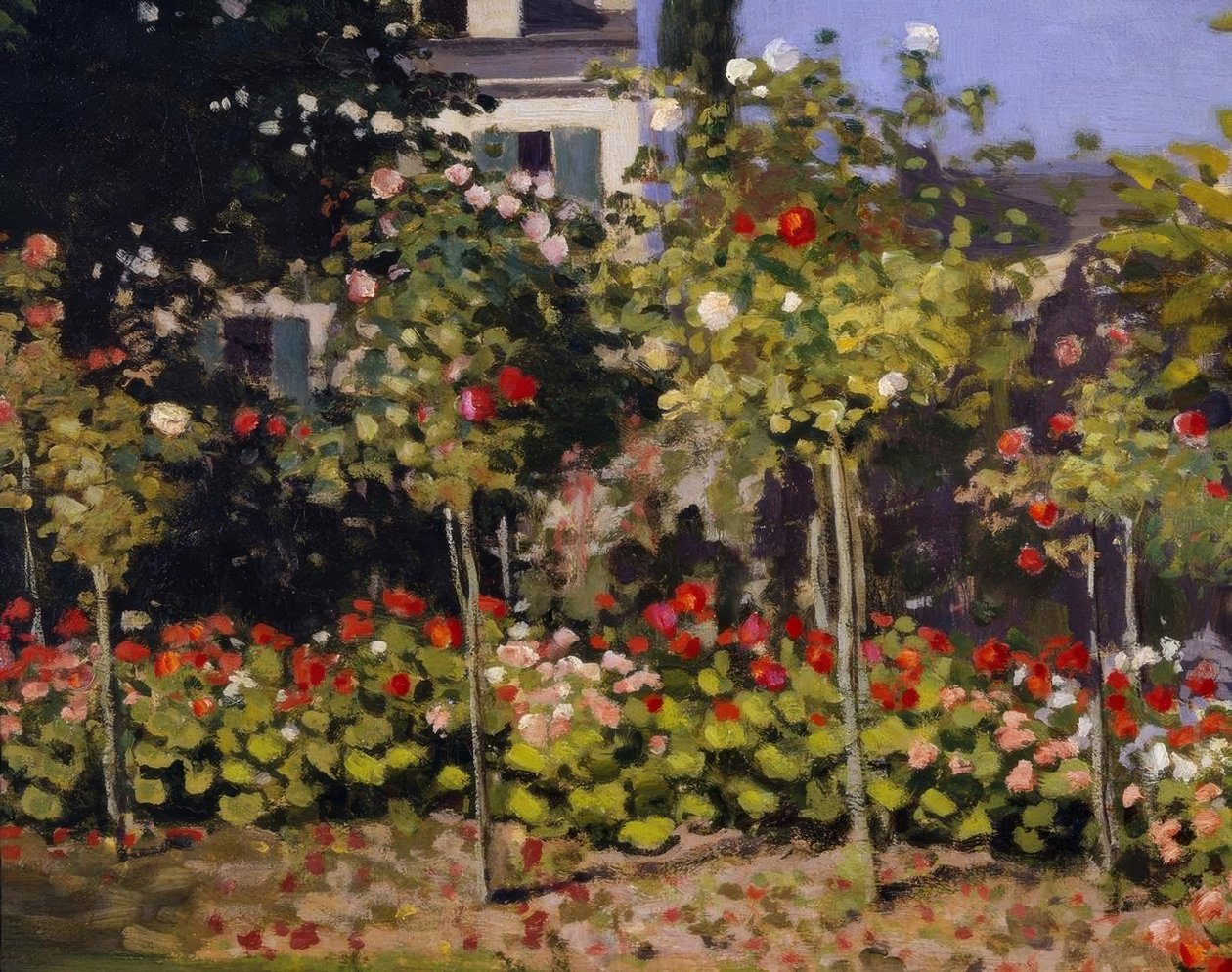 çiçek açan bahçe by Claude Monet