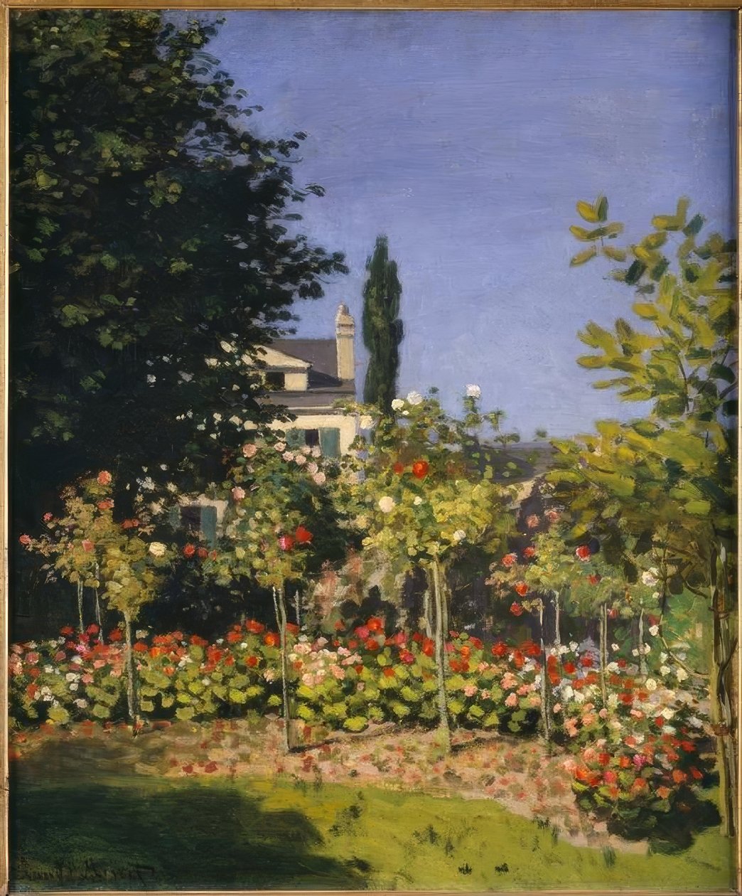 çiçek açan bahçe by Claude Monet